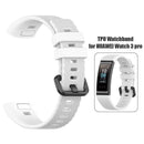 Soft TPU Watch Band Bracelet Wrist Strap for Huawei Band 3 Pro (White) Newly