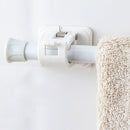 2pcs Self-Adhesive Curtain Rod Holders Bracket Heavy Duty Bathroom Hook Rack Kit