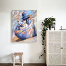 Frameless Oil Paint By Numbers Mom Carrying Baby DIY Canvas Picture Craft