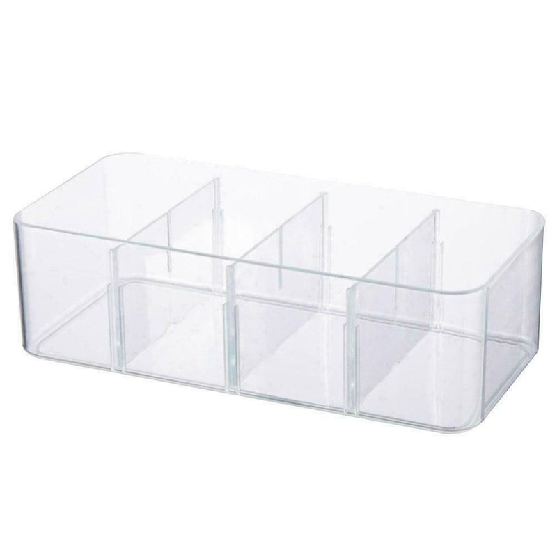 Closet For Socks Holder 4 Compartments Stackable Plastic Storage Clothes X2V5