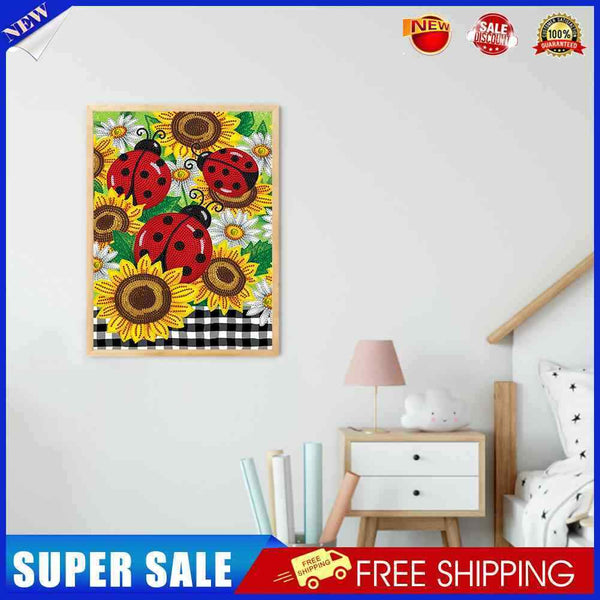 #A Diamond Drawing Sunflower Ladybird Special-shaped Partial Drill 5D DIY Crafts