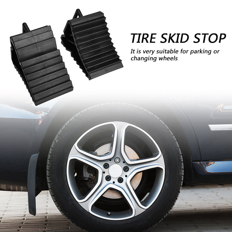 Wheel Chocks with Handles for Car Trailer Truck RV Rubber Wheel Blocks 2 Pack