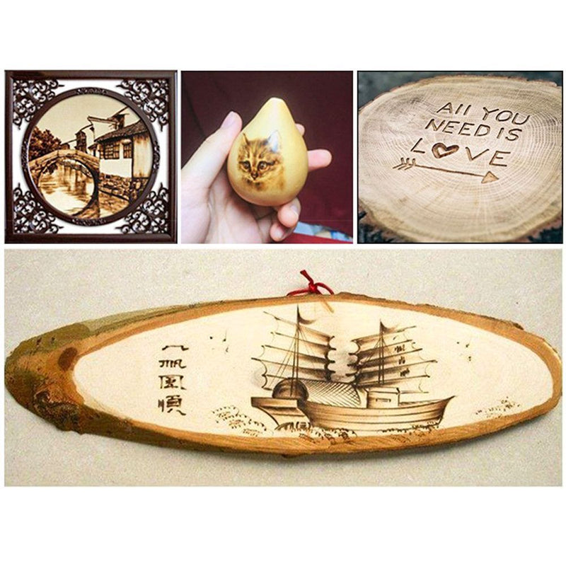 Pyrography Marking Wood Burning Pen Tips Kit Soldering Iron Head Set Stencil