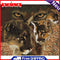 Full Cross Stitch 14CT Cotton Thread DIY Panther Handmade Stamped Needlework Set