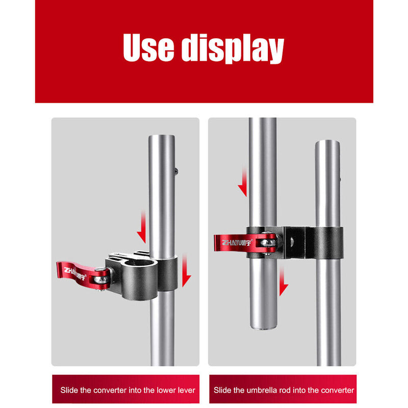 Universal Fishing Umbrella Connector Adjustable Fixed Clip Bracket (Gray) Newly