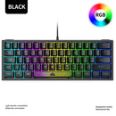 K61 RGB Wired Keyboard 60 Percent 62 Keys Ergonomic Gaming Keyboard (Black)