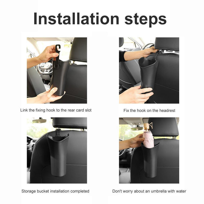 Car Umbrella Storage Box Organizer Bucket Auto Hanging Water Bottles Rack