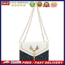 Women Casual PU Hit Color Sequins Shoulder Bag Fashion Chain Tassel Flap Purse