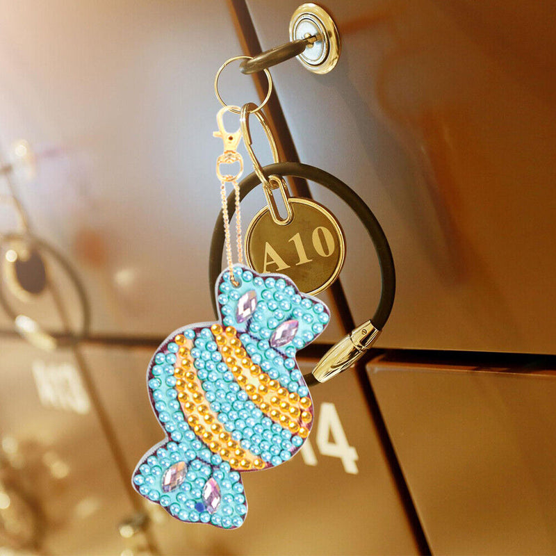 5pcs/Set Cute Candy Full Drill Special Shape Diamond Painting Keychain Art Newly