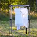 Aluminum Alloy Folding Coat Hanger Portable Clothes Drying Rack (Orange) Newly