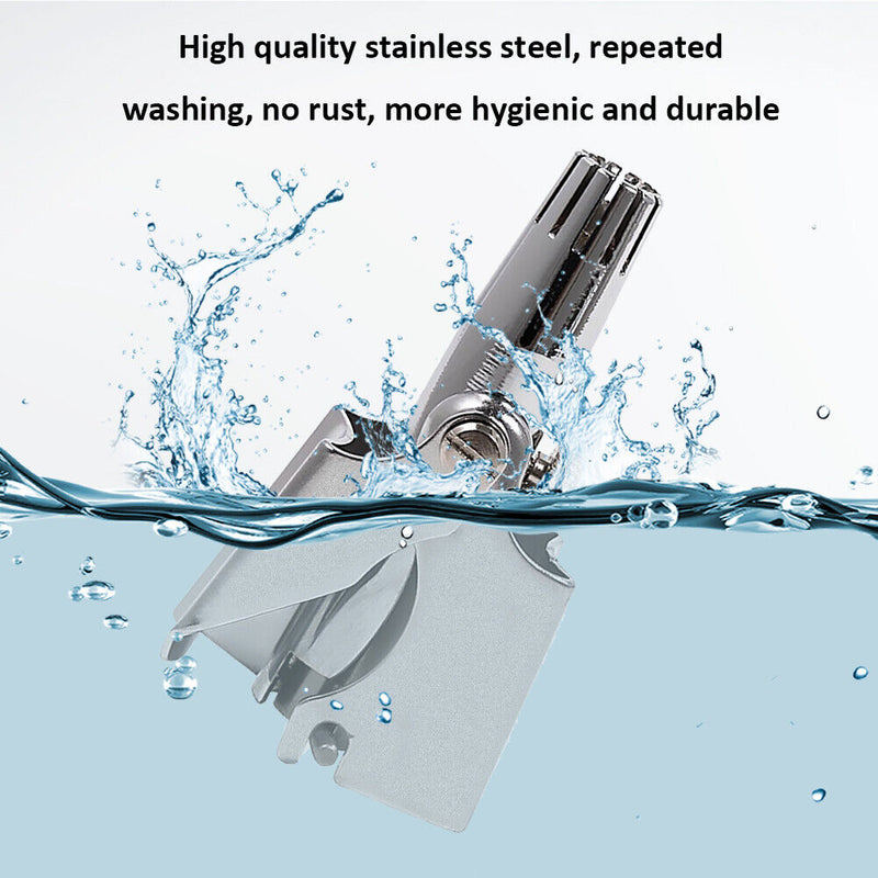 Nose Trimmer for Men Stainless Steel Manual Nasal Razor Washable (Metal)