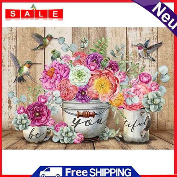 Flowers Birds Rhinestone Picture 5D DIY Full Round Drill Art Diamond Painting