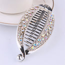 Fashion Women Headwear Banana Clip Crystal Hair Clip Ponytail Hairpin