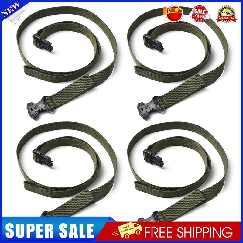 4pcs Outdoor Camp Cargo Storage Tied Belt Luggage Buckle Strap (Army Green)