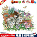 Stamped Cross Stitch Summer Kitties 2-Strand 14CT Embroidery DIY Set (D377)