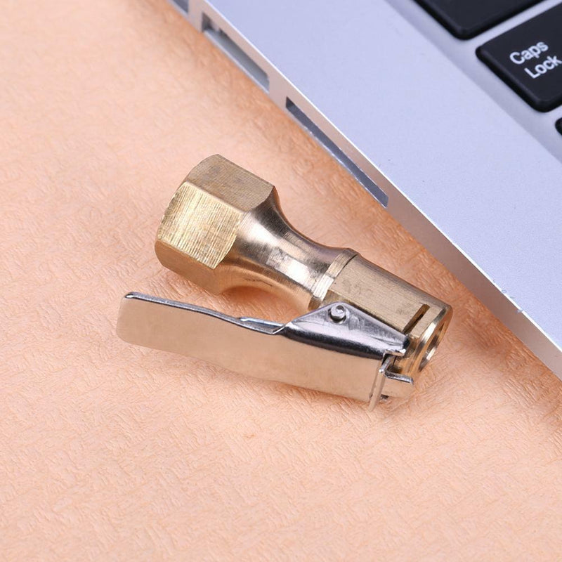Brass Car Tire Inflator Tool Valve Stem Connector Air Chuck Lock On Clip