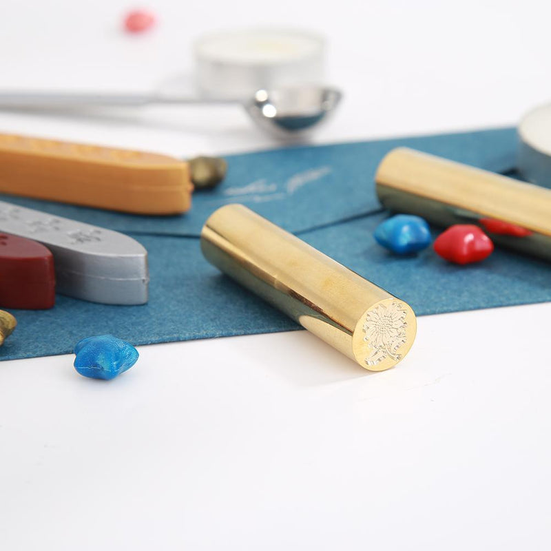 Cylindrical Brass Envelope Sealing Stamp for Document Customs Wedding Invit