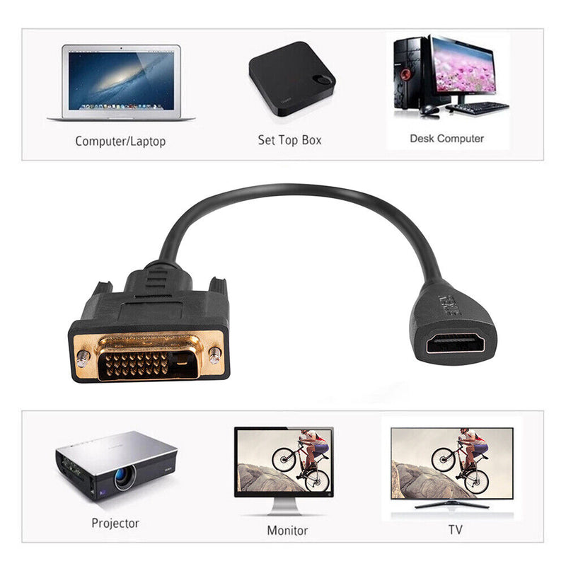 30cm DVI-D to HDMI-compatible for Computer DVI-D Male to HDMI-compatible Female