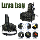 600D Nylon Fishing Tackle Bag Fish Lure Crossbody Pack (Dark Camouflage) Newly