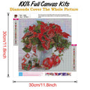 5D DIY Full Drill Diamond Painting Flowers Embroidery Needlework Set Home Dec