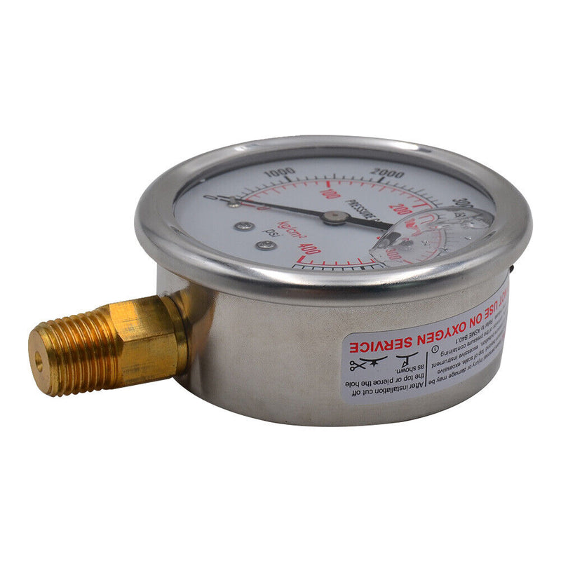 Automotive Instrument Fluid Pressure Hydraulic Pressure Gauge US Standard Thread