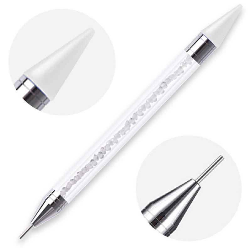 Dual Heads Dotting Wax Pen Point Drill Picker Nail Art Studs Dotter DIY Too