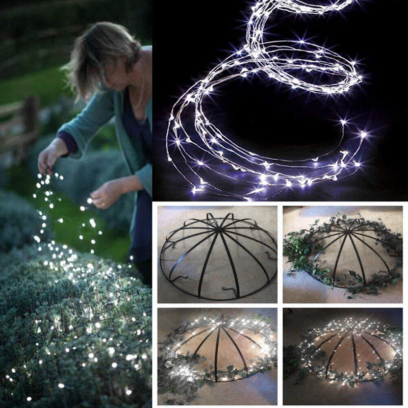 Fairy Lights Solar Christmas Tree Party Indoor Garden Decor (White 200LED) Newly