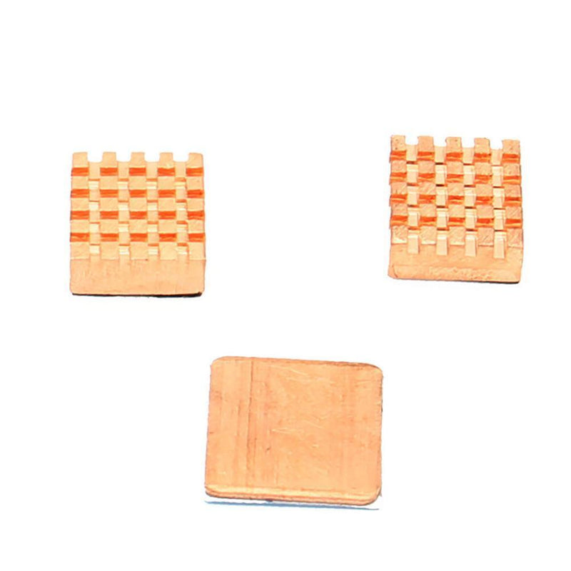 3pcs Copper Heatsinks Motherboard Memory Chip Cooling Fin Kit for RPi 3B+/3B/2B