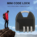 Mini 3-Digit Code Luggage Password Padlock Drawer Anti-Theft Lock (Black)