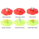 10pcs Torx Silicone Cup Cover Heat-resistant Reusable Cartoon (Red Snowman)