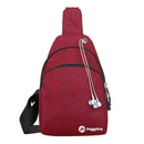 Women/Men Canvas Chest Packs Handbags Casual Shoulder Bags(Red)
