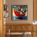 Frameless Oil Paint By Numbers Wall Art Posters Umbrella House Craft Gift Kit