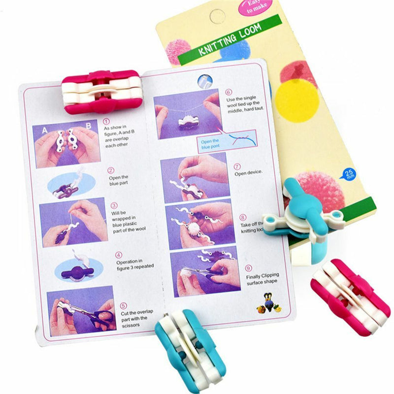 Yarn Needle Craft Hand Kits Pompom Maker Fluff Ball Wool Knitting Weaver Tool