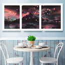 Night Ship 5D DIY Full Drill 3 Pictures Diamond Painting Embroidery Set