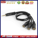 3.5mm 4 Pole Stereo Audio Splitter Cable Plug Male to 3 Way Audio Extension