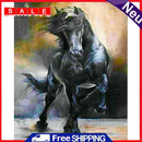 Oil Paint By Numbers Wall Art Posters Black Horse Picture Decoration Art Craft