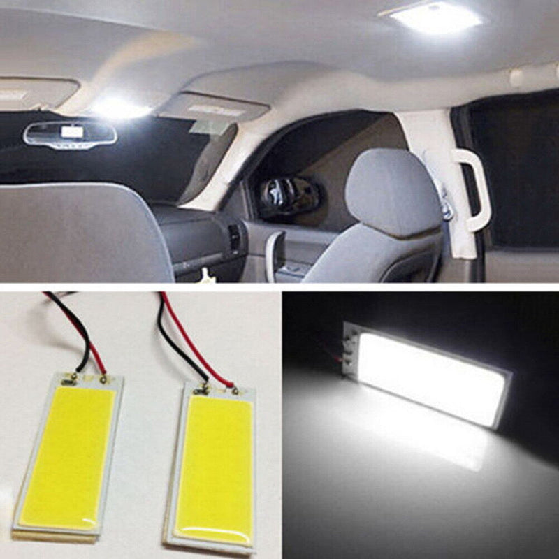 2PCS White 12V Hidden 36 COB LED 5W Car Dome Card Bulb 5500-6000K Au