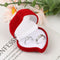 Durable Red Rose Ring Display Box Double Ring Storage Box Velvet Jewelry Box