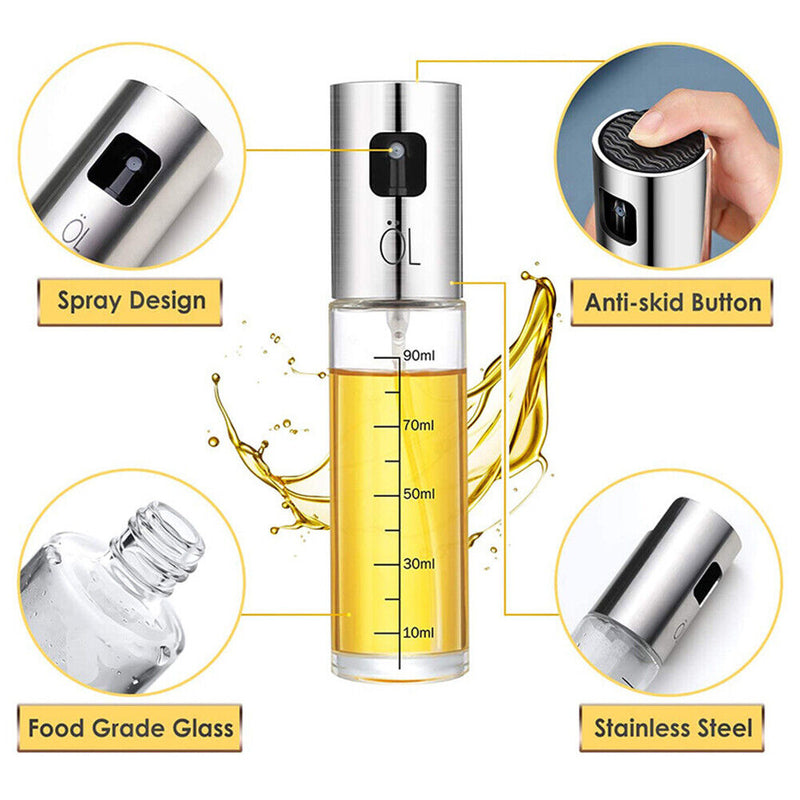 100ml Oil Spray Bottle Vinegar Mist Sprayer Oiler Pot Set BBQ Barbecue Can Tools