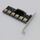 PCI-E Riser Card 1 to 6 USB 3.0 Multiplier Hub BTC Mining Expansion Card