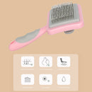 Pet Needle Comb Steel Pet Loose Hair Remover Brush Auto Epilation (Pink) Newly