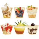 50pcs Dessert Bowl Golden Dot Cake Cup with Spoon Set for Tasting Pudding Yogurt