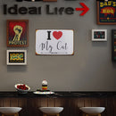 I Love My Cat Retro Metal Plate Tin Sign for Bar Pub Club Cafe Wall Arts