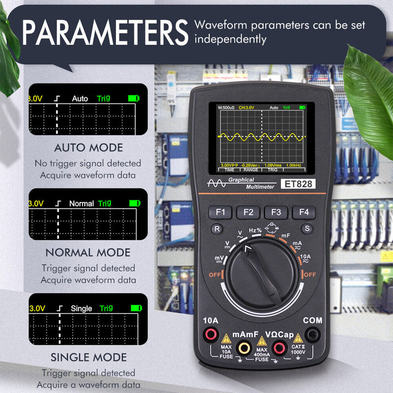 ET828 2-Inch Oscilloscope Multimeter Digital 1MHz 2.5Msps Resistance Test Meter