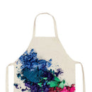 Kitchen Linen Apron Colorful Powder Print Home Bib for Cooking Baking Shop