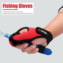 Fishing Gloves Protector Two Finger Anti-cut Outdoor Tackle Gloves (Red) Newly