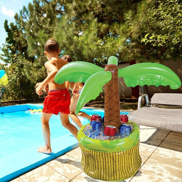 Drinks Palm Tree Ice Bucket Inflatable Pool Float Drinking Cooler Coconut Tree
