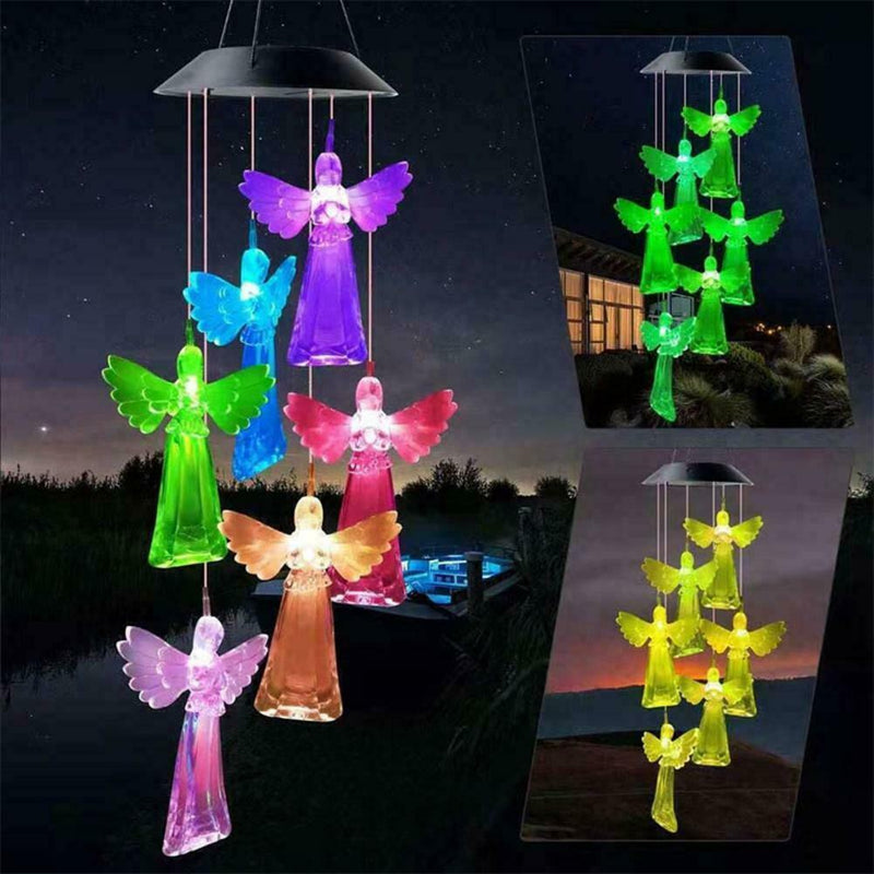 Wind Chime Solar Powered LED Light Changing Garden HOT 2021 Lamp Hanging T8B2