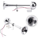 12V Stainless Steel Low Tone Single Trumpet Horn + Mounting Kit for Marine Boat