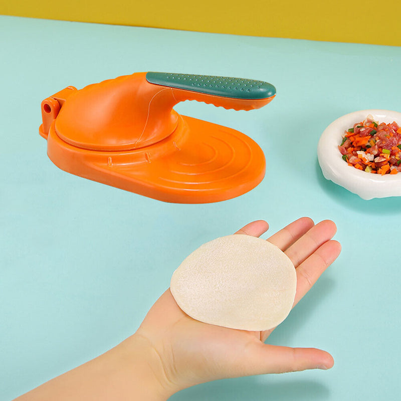 Manual Dumpling Skin Mold Kitchen Lazy Jiaozi Maker Dough Press (Orange)